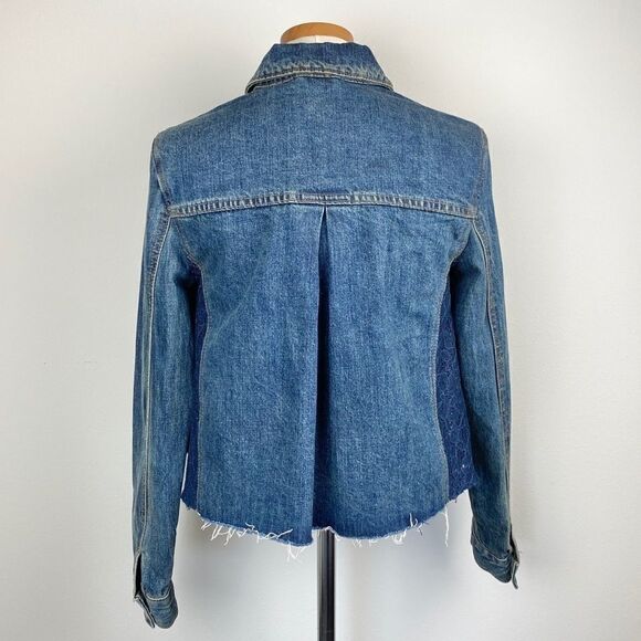 Free People Lace Paneled Jean Jacket - Picture 6 of 7